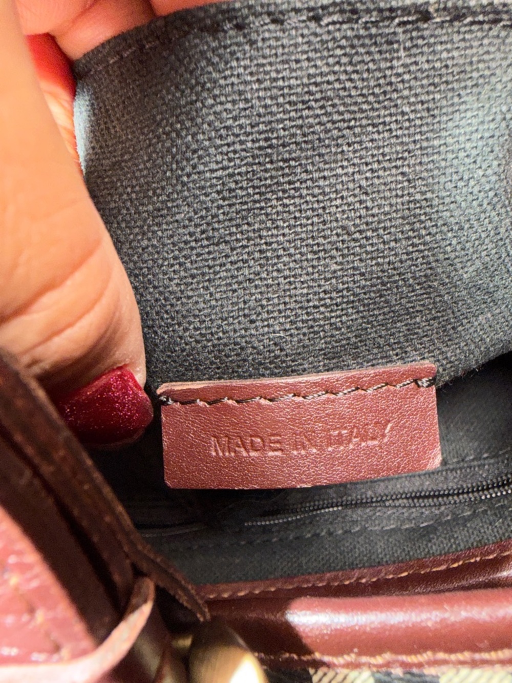 BURBERRY Haymarket Check Baguette Shoulder Bag - Picture 11 of 12